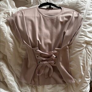 Lace-Up Blush Pink Top